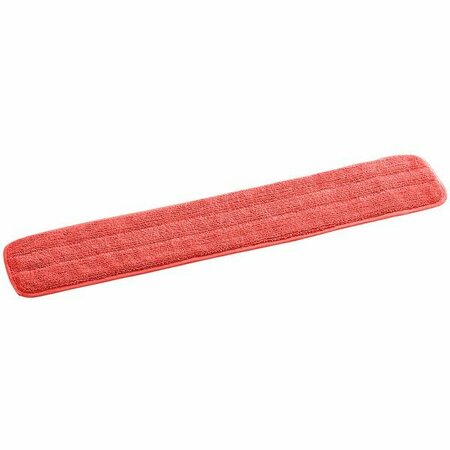 LAVEX 24'' Red Microfiber Hook & Loop Wet / Dry Mop Pad 274MFFM24RD